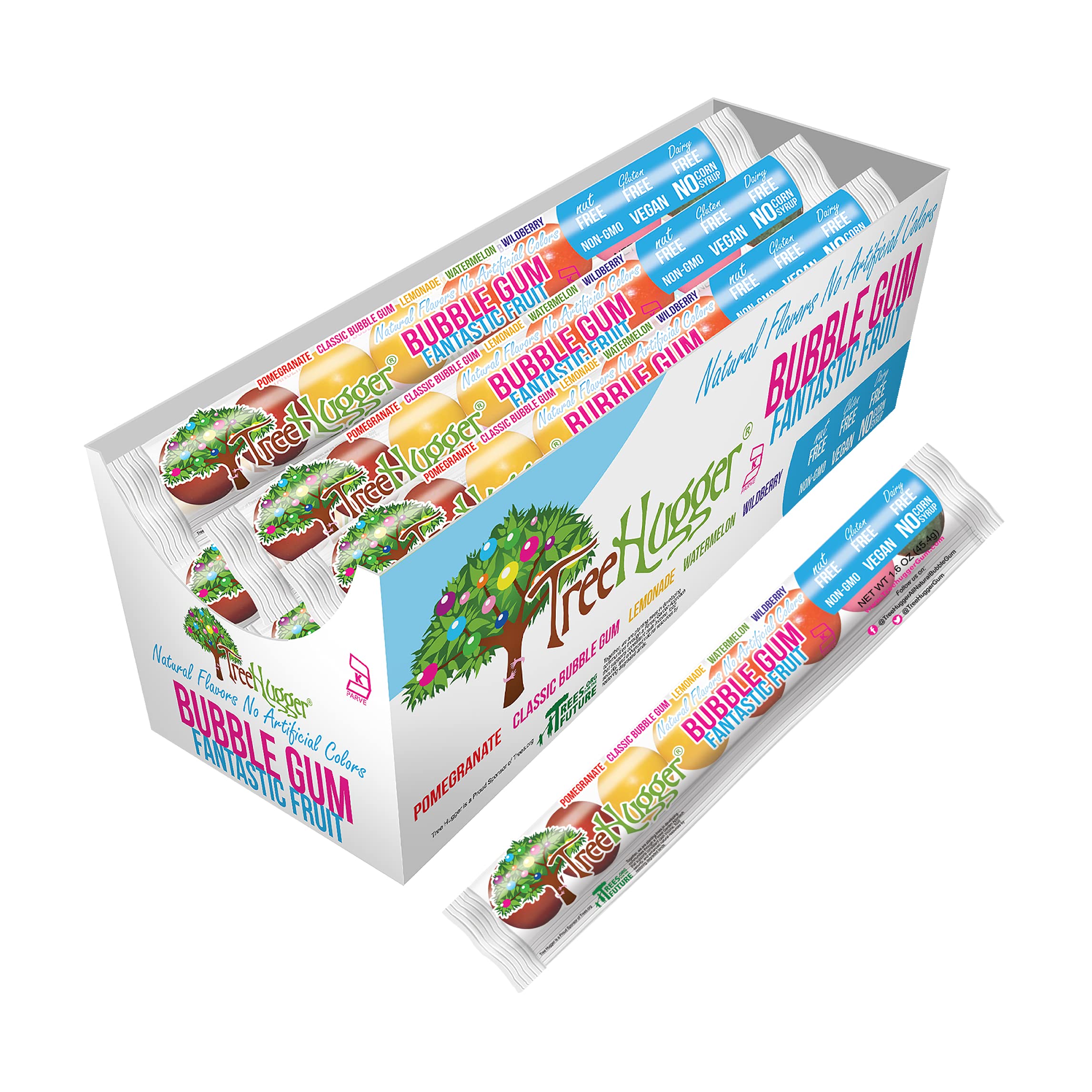 Tree Hugger Gum Bubble Fruit Flavor 8 Count