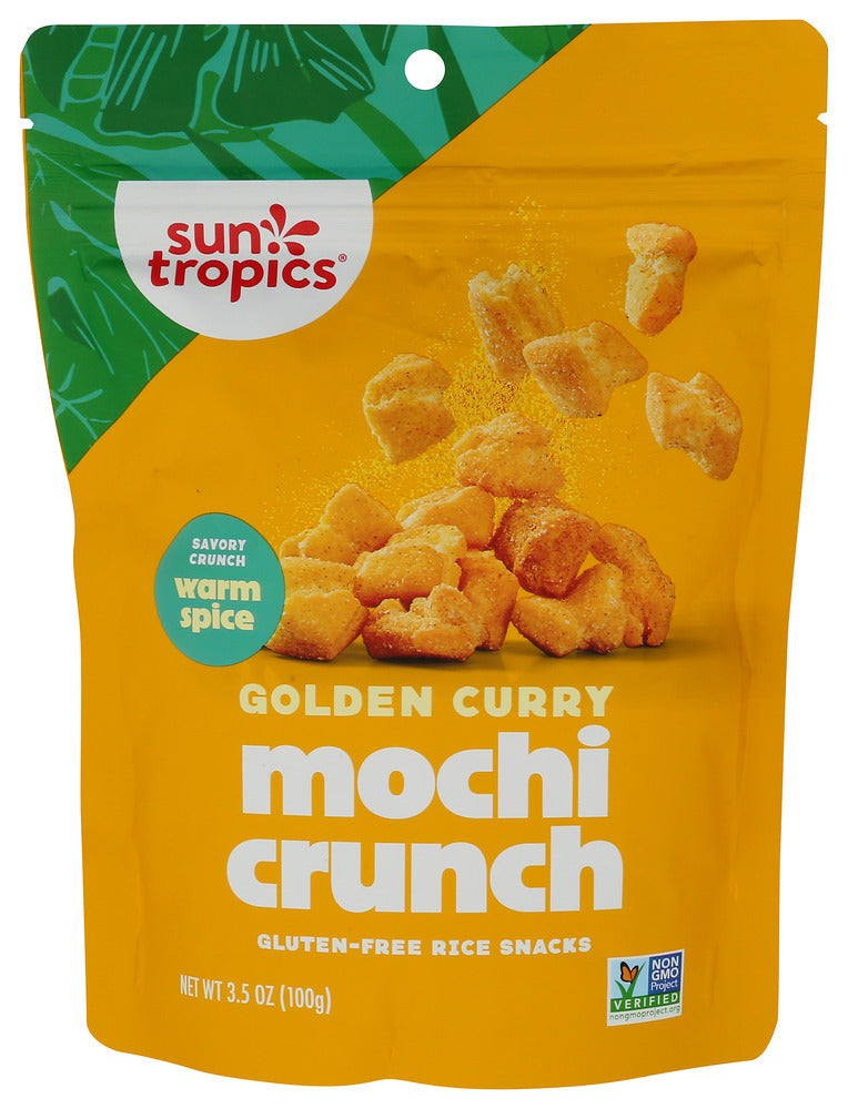 SUN TROPICS (Pack of 18) Sun Tropics Bites Mochi Golden Curry Rice Snack 3.5 Oz