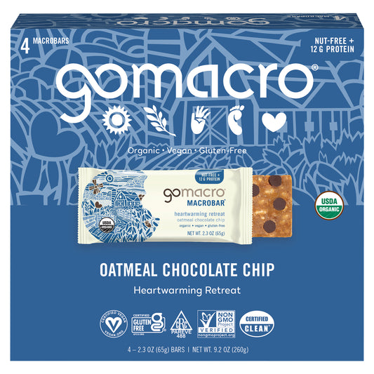 Gomacro Bar Oatmeal Chocolate Chip 4Ct 9.2 oz (Pack Of 7)