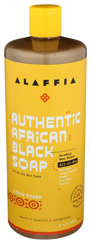 ALAFFIA (Pack of 5) Alaffia Authentic African Black Liquid Soap Citrus Ginger 32 Fl Oz