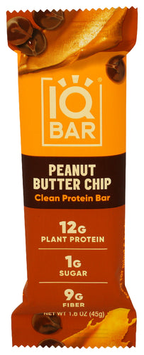 IQ BAR (Pack of 24) Iq Bar Peanut Butter Chip Protein Nutrition Bar 1.6 Oz