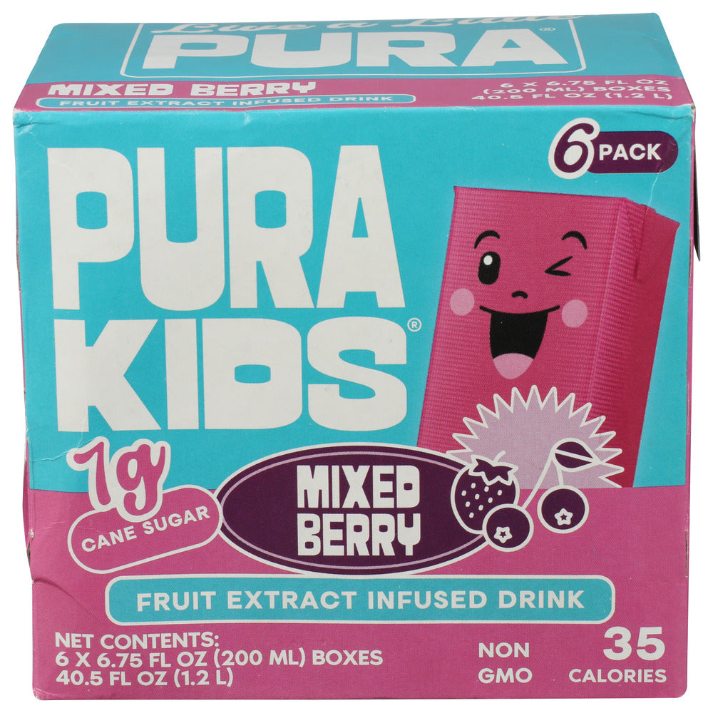 PURA KIDS (Pack of 8) Pura Kids Mixed Berry Kids Water Beverage 6 Pack 40.56 Fl Oz