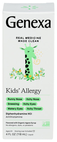 GENEXA (Pack of 8) Genexa Allergy Kids Liquid Supplement for Children 4 Fl Oz
