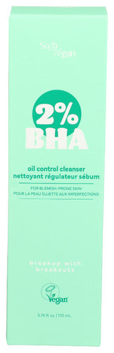 SOLOVEGAN (Pack of 4) Solovegan 2% BHA Oil Control Cleanser 170 Ml