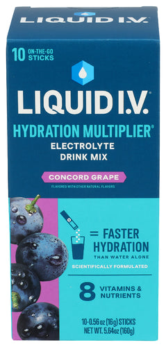 LIQUID IV (Pack of 3) Liquid Iv Hydration Beverage Grape Electrolyte Powder Sticks 5.64 Oz