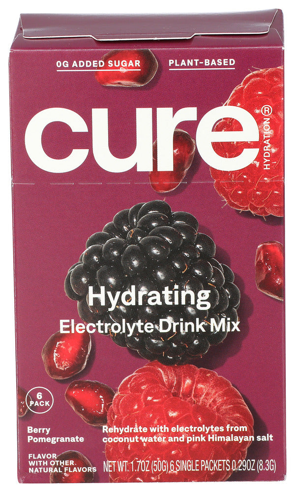 CURE (Pack of 6) Cure Hydration Berry Pomegranate Electrolyte Drink Mix 1.7 Oz