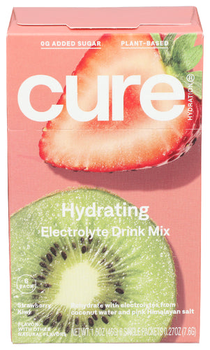 CURE (Pack of 6) Cure Hydration Strawberry Electrolyte Beverage Powder Sticks 1.6 Oz