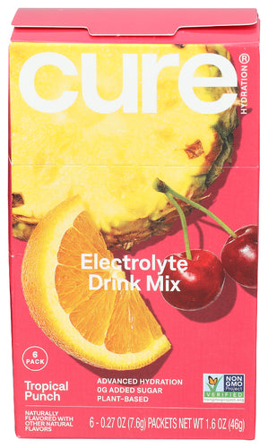 CURE (Pack of 6) Cure Hydration Punch Electrolyte Beverage Performance Drink 6 1.6 Oz