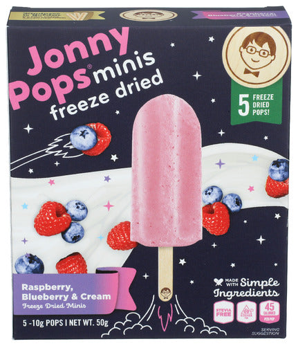 Jonnypops Freeze Dried Minis Raspberry & Blueberry Cream 5 - Pops per Box