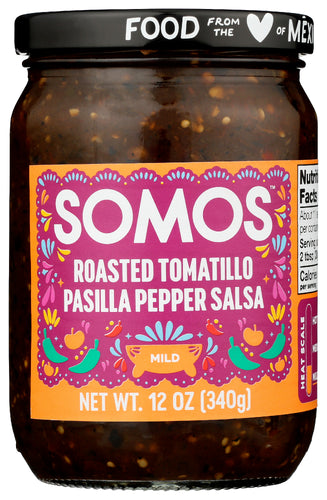 SOMOS (Pack of 12) Somos Salsa Fire Roasted Mild Authentic Mexican Dip 12 Oz