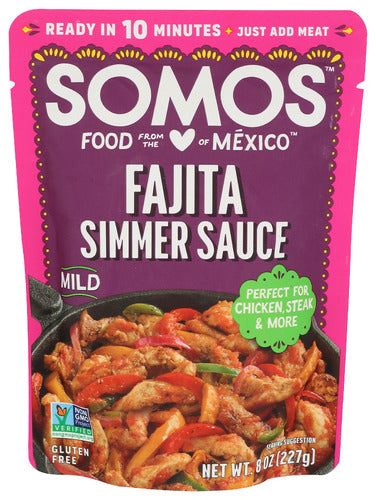 SOMOS (Pack of 18) Somos Sauce Simmer Fajita Mild Authentic Mexican Simmer Sauce 8 Oz