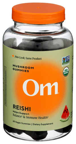 OM MUSHROOMS (Pack of 3) Om Mushrooms Reishi Mushroom Gummys Herbal Supplement 60 Each