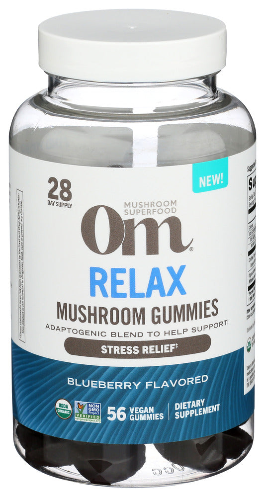 OM MUSHROOMS (Pack of 3) Om Mushroom Relax Mushroom Gummy 56 Vegetarian Capsules