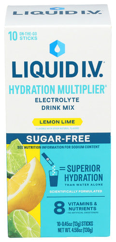 LIQUID IV (Pack of 3) Liquid Iv Hydration Lemon Lime Sugar Free Electrolyte Packet 4.58 Oz