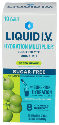 LIQUID IV (Pack of 3) Liquid Iv Hydration Sugar Free Grape Electrolyte Drink Mix 4.58 Oz