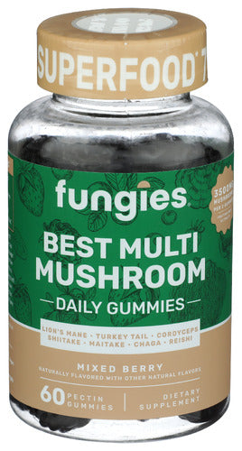 FUNGIES (Pack of 4) Fungies Mushroom Multi Gummy Herbal Supplement Vitamins 60 Pieces