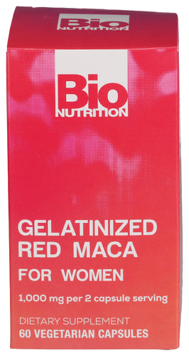 BIO NUTRITION (Pack of 4) Bio Nutrition Maca Red Gelatinized Herbal Veg 60 Vegetarian Capsules