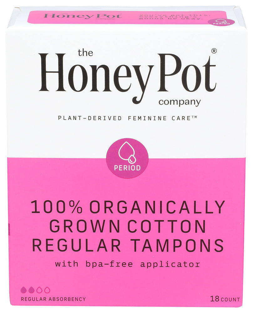 THE HONEY POT (Pack of 8) The Honey Pot Tampon Regular Cotton 18 Each
