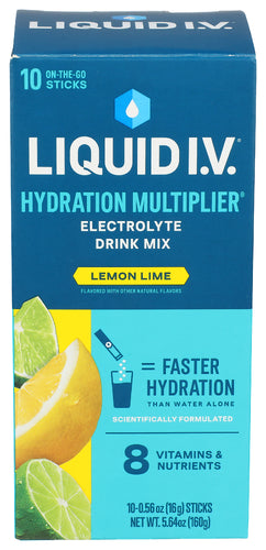 LIQUID IV (Pack of 3) Liquid Iv Hydration Lemon Lime Electrolyte Drink Mix 10 Coun 5.65 Oz