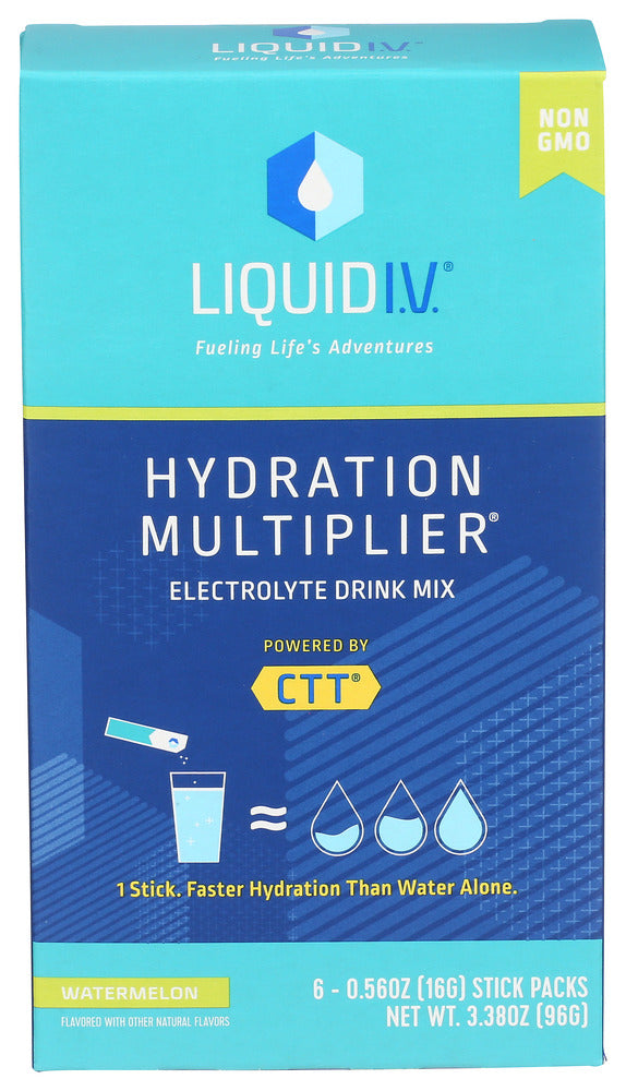 LIQUID IV (Pack of 5) Liquid Iv Hydration Watermelon 6 Count Box Electrolyte Drink 3.39 Oz