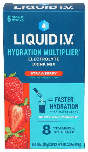 LIQUID IV (Pack of 5) Liquid Iv Hydration Strawberry 6 Count Box Electrolyte Drink 3.39 Oz
