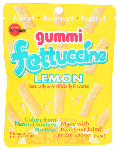 BOURBON (Pack of 30) Bourbon Fruit Gummy Fettuccine Lemon Natural Gummy Candy 1.76 Oz