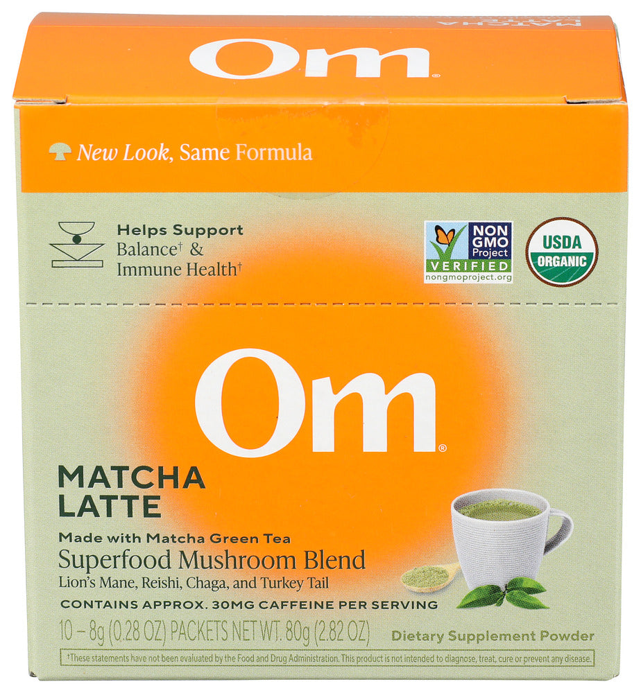OM MUSHROOMS (Pack of 4) Om Mushrooms Mushroom Matcha Herbal Supplement Powder Packet 2.82 Oz