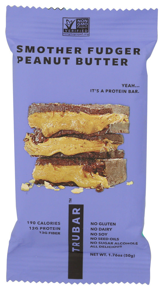 TRUBAR (Pack of 24) Trubar Bar Fudge Peanut Butter Nutritional Nutrition Bars 1.76 Oz
