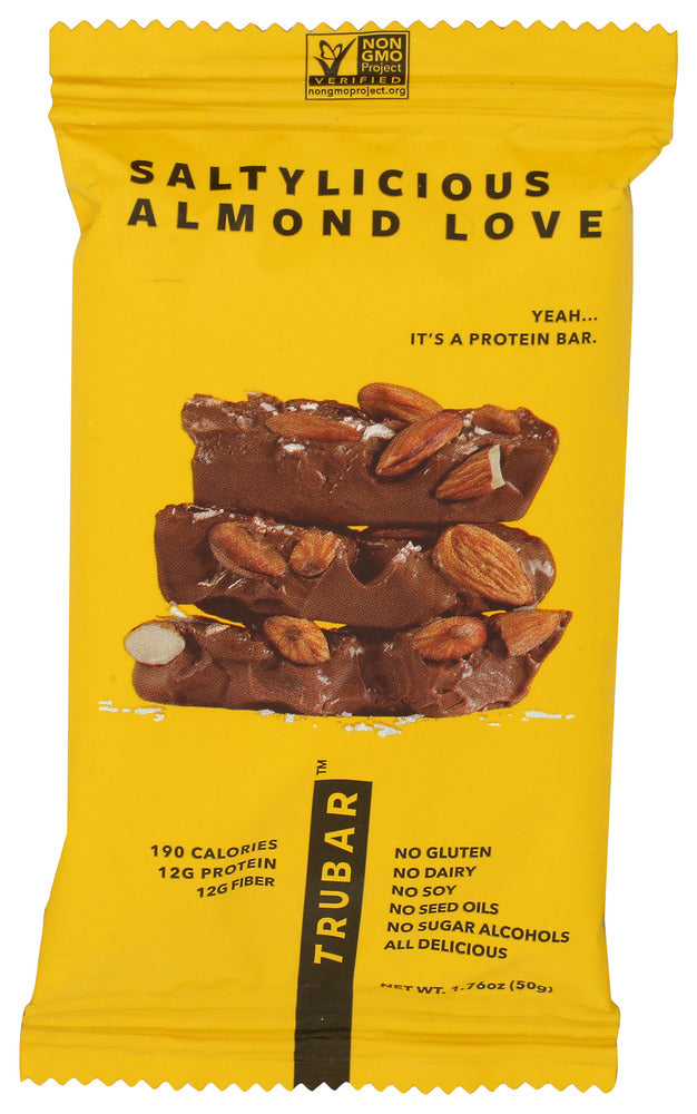 TRUBAR (Pack of 24) Trubar Bar Salty Almond Nutritional Protein Snack Bar 1.76 Oz