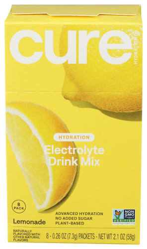 CURE (Pack of 5) Cure Hydration Powder Lemon Electrolyte Performance Drink 2.3 Oz