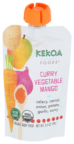 KEKOA (Pack of 18) Kekoa Food Baby Curry Vegetable Mango Puree 3.5 Oz