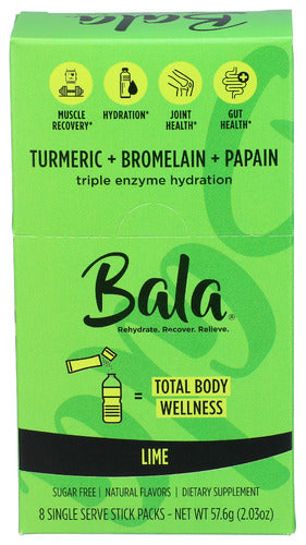 BALA (Pack of 5) Bala Hydration Lime Electrolyte Beverage Powder Packets 8 Co 2.03 Oz