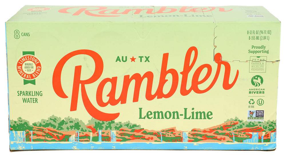 Rambler Lemon Lime Sparkling Water 8 Pack