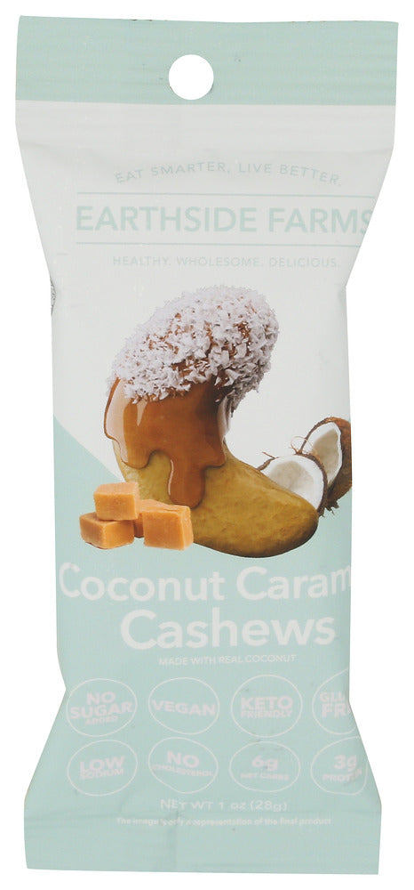 EARTHSIDE FARMS (Pack of 20) Earthside Farms Cashews Coconut Caramel Natural Grocery Nuts 1 Oz