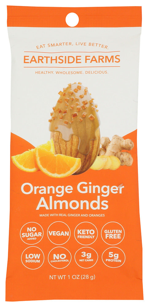 EARTHSIDE FARMS (Pack of 30) Earthside Farms Almonds Orange Ginger Natural Almonds 1 Oz. 1 Oz