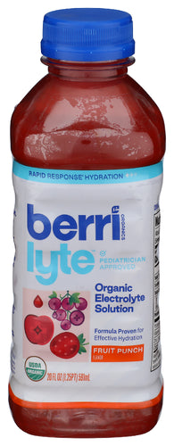 BERRI LYTE (Pack of 12) Berri Lyte Electrolyte Solution Punch Original Organic 20 Fl Oz