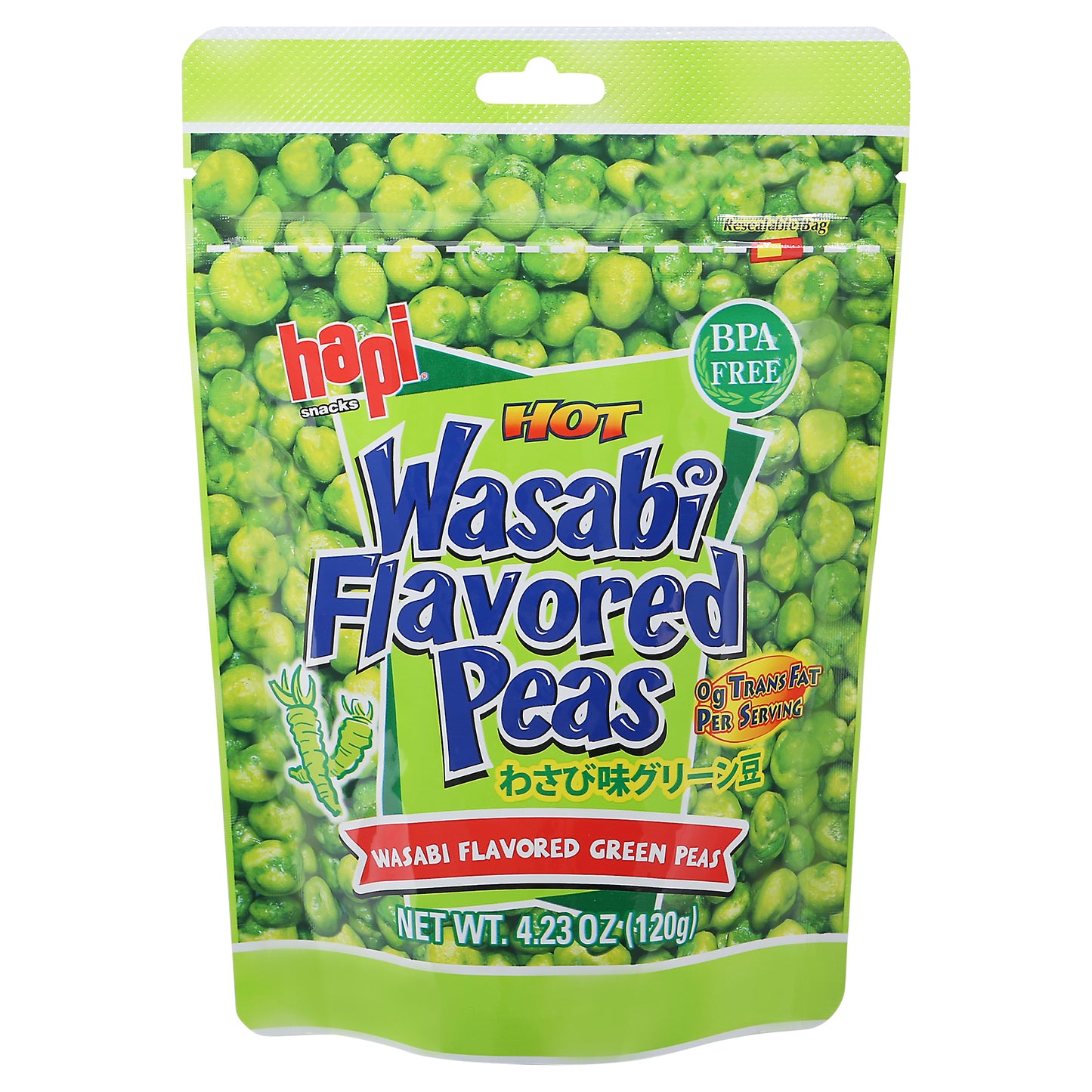 Hapi Snack Pea Grain Wasabi 4.23 oz (Pack Of 12)