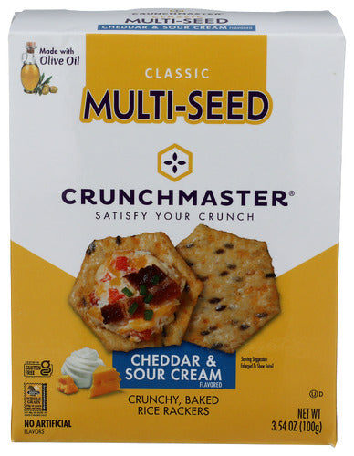 CRUNCHMASTER (Pack of 12) Crunchmaster Multiseed Cheddar Cracker Box 3.54 Oz