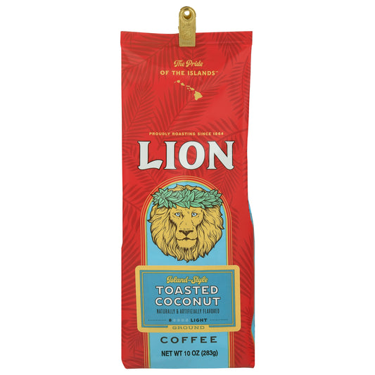 Lion Coffee Toasted Coconut 10 Oz Pack of 6