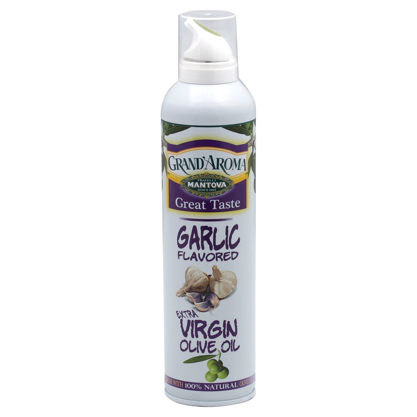 Mantova Oil Spray Extra Virgin Olive Oil Garlic 8 oz (Pack Of 6)