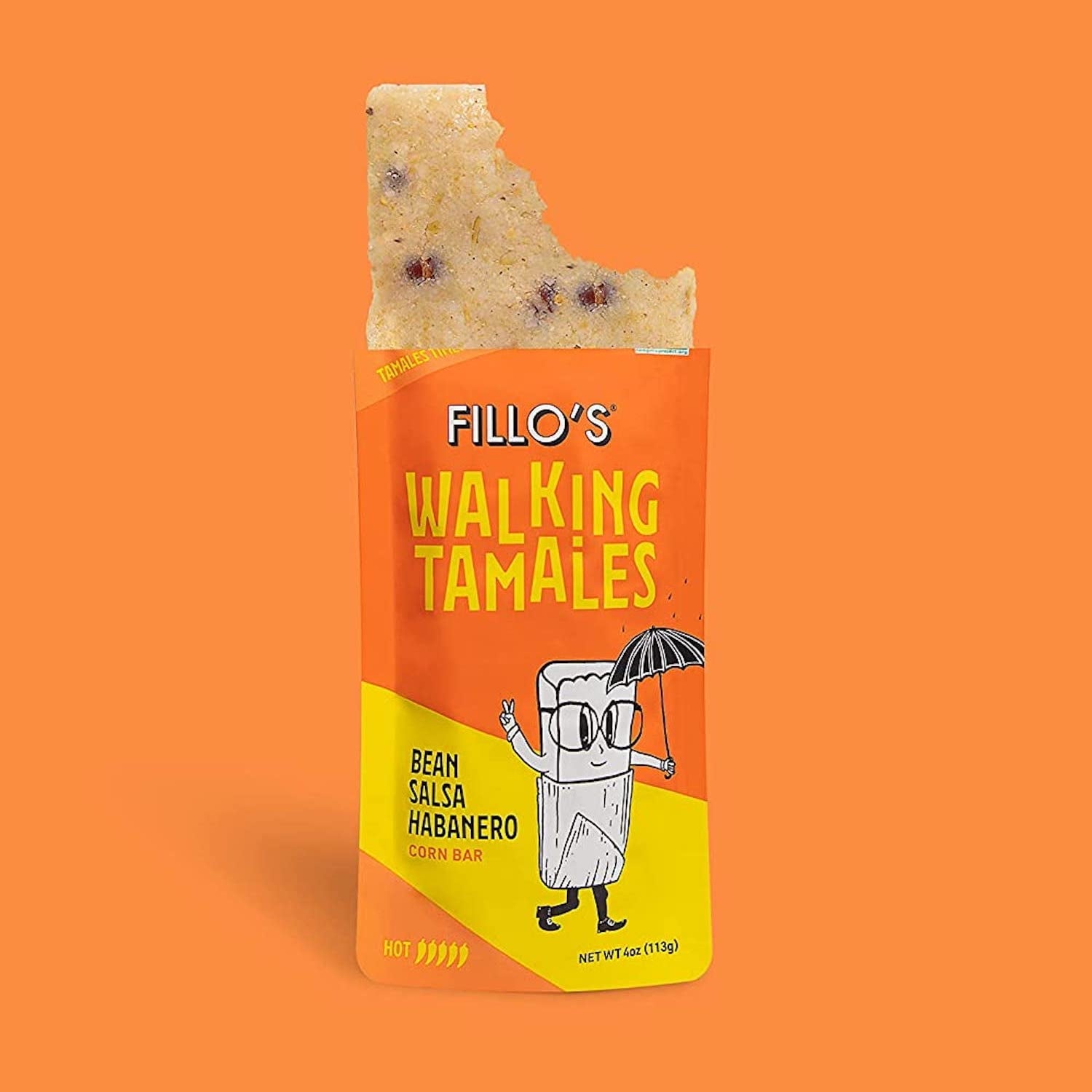 FILLOS (Pack of 21) Fillos Walking Tamales Bean Salsa Habenero 4 Oz