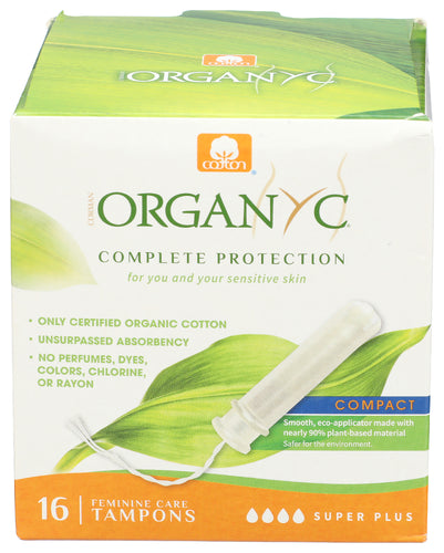 ORGANYC (Pack of 9) Organyc Organic Cotton Tampons with Applicator Bio Absorbe 16 Pieces