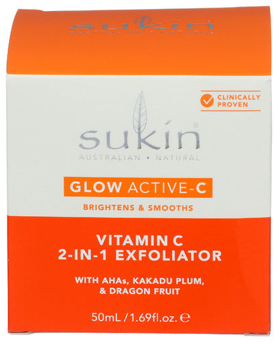 SUKIN (Pack of 4) Sukin Exfoliator Glow 2-in-1 Facial Cleanser Exfoliating 1.69 Fl Oz