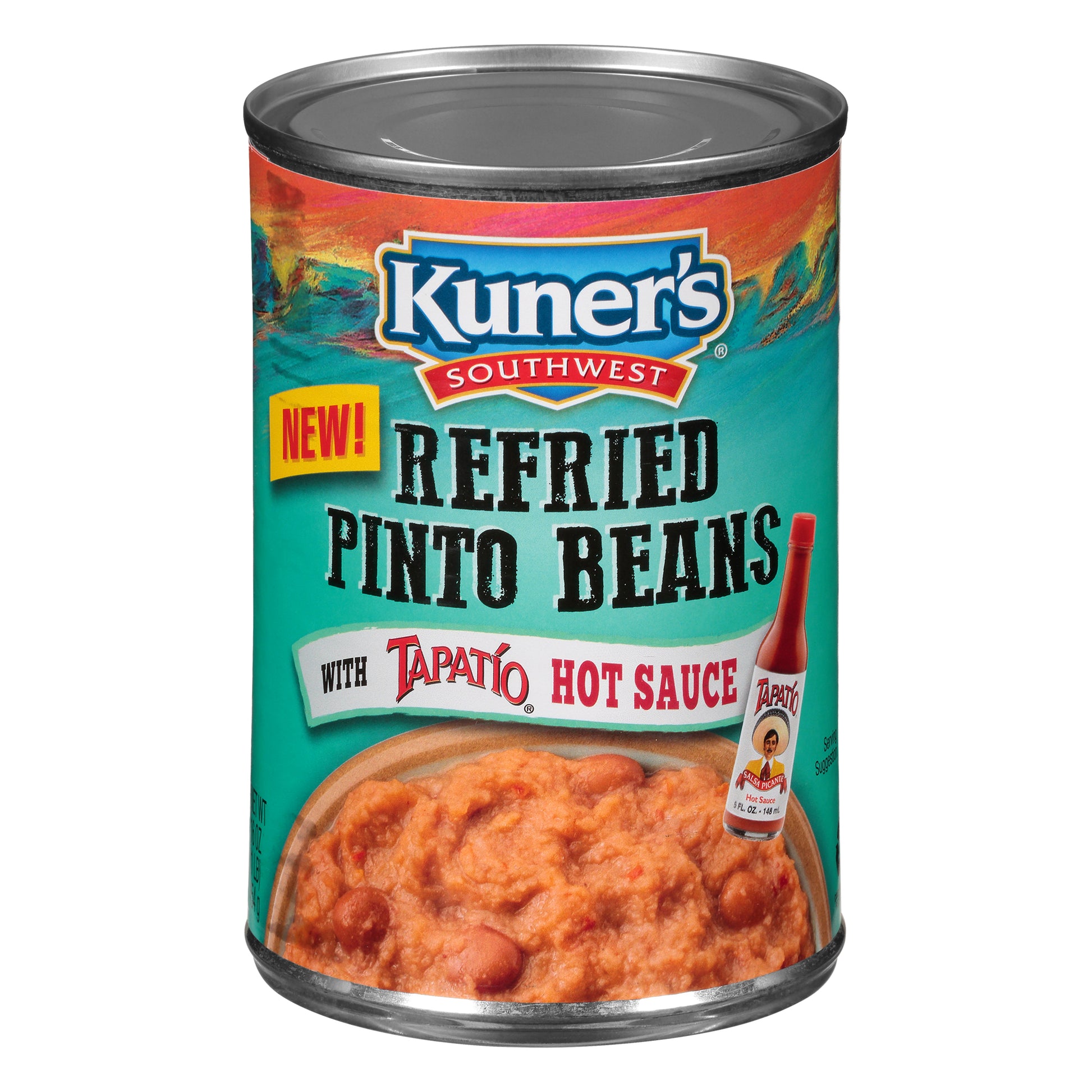 Kuners Beans Refried Tapatio Hot Sauce 16 oz (Pack Of 12)