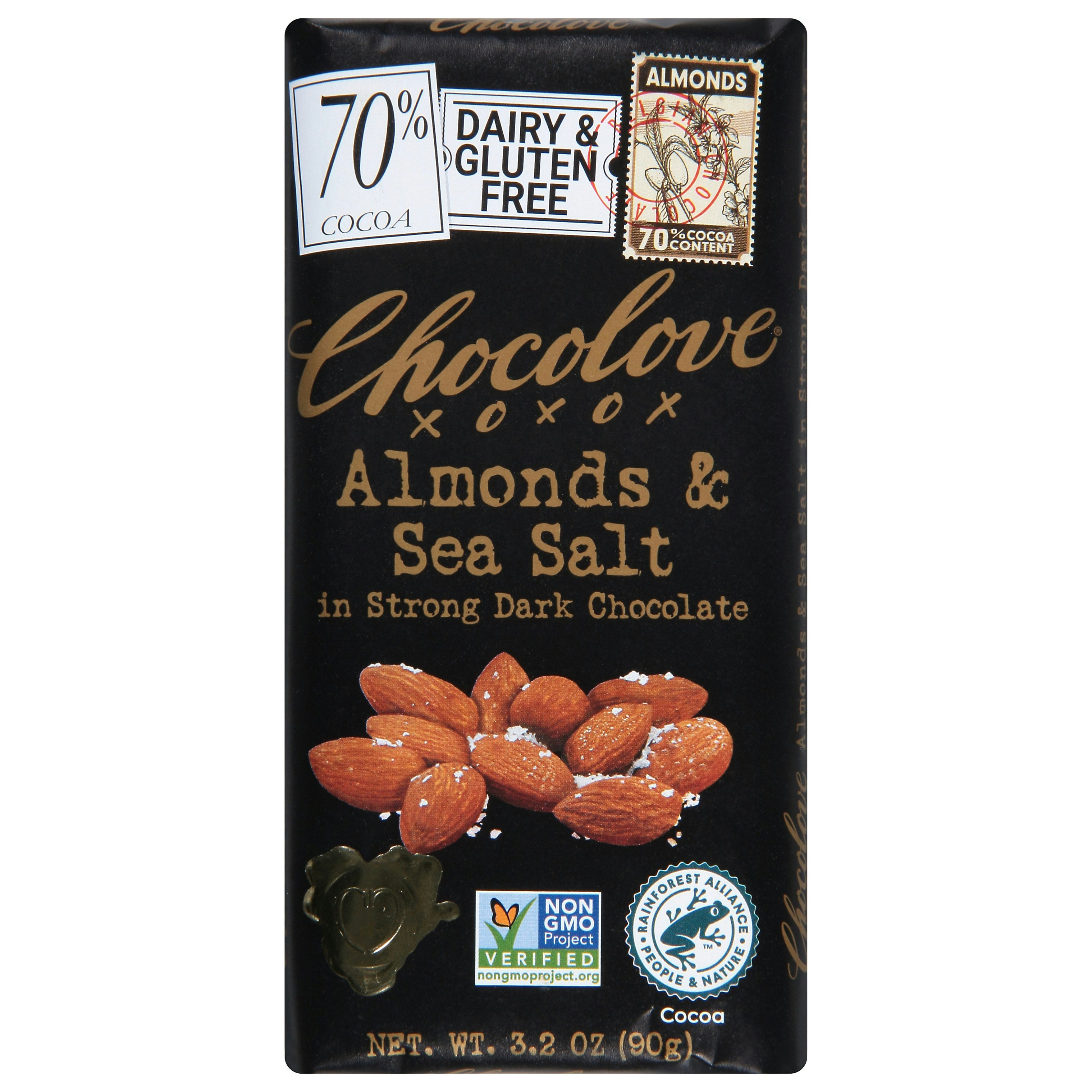 Chocolove Bar Chocolate Dark Almond Sea Salt