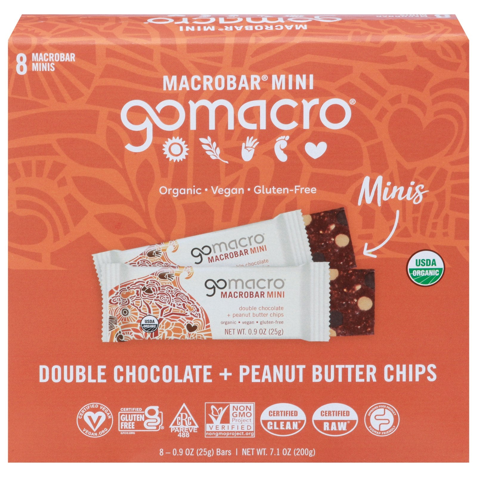 Gomacro - Double Chocolate Mini Bar Peanut Butter Chips 7.1 oz (Pack of 7)