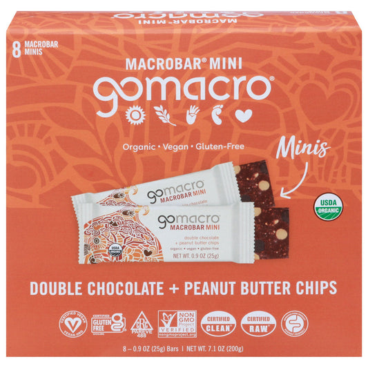 Gomacro - Double Chocolate Mini Bar Peanut Butter Chips 7.1 oz (Pack of 7)
