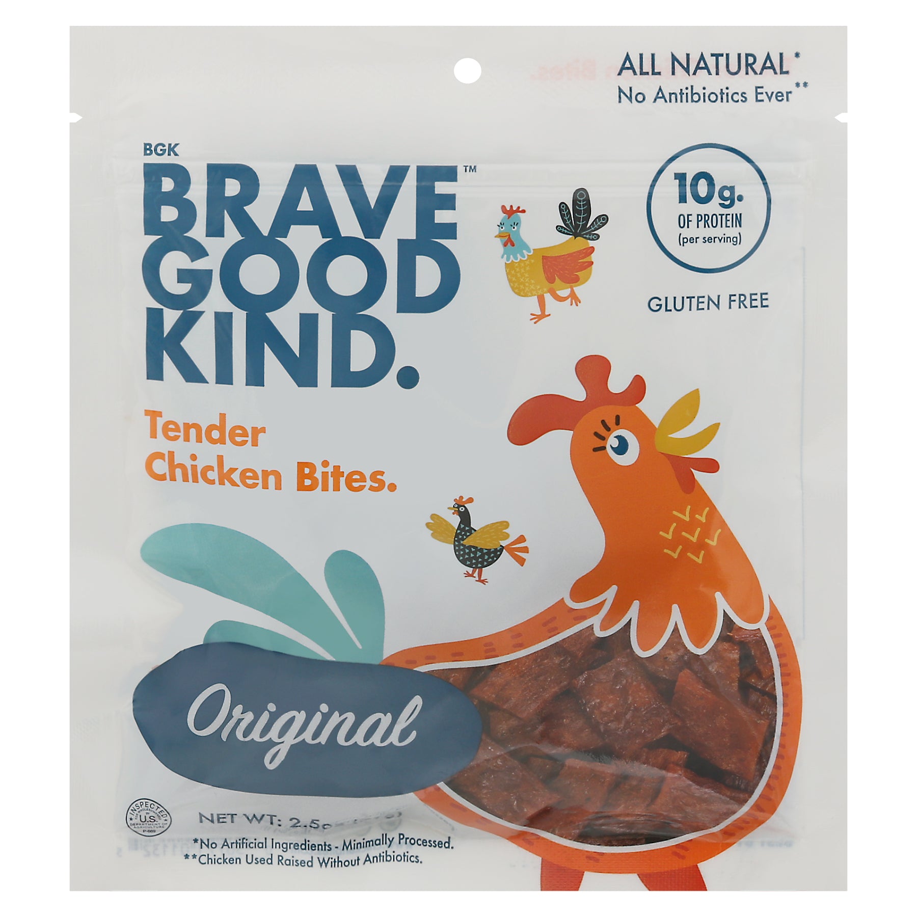 Brave Good Kind Chicken Bites Original 2.5 oz (Pack Of 10)