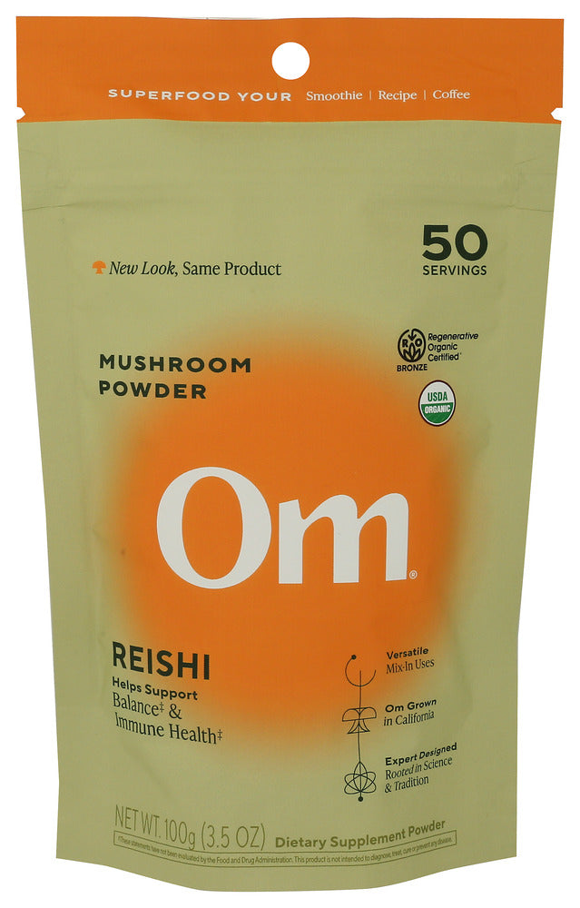 OM MUSHROOMS (Pack Of 4) OM Mushroom Reishi Powder Organic 3.5 Oz
