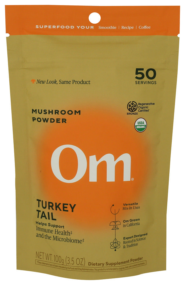 OM MUSHROOMS (Pack Of 4) OM Mushroom Turkey Tail Powder Organic 3.5 Oz